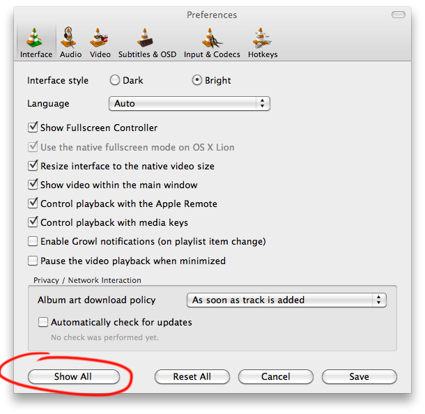vlc for mac advanced controls